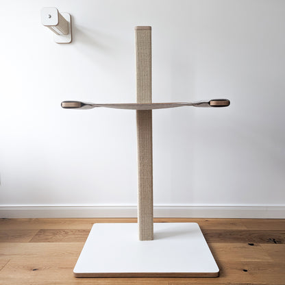 St(r)andmatte Plus | KRATZBAUM aus Sisal mit HÄNGEMATTE für Katzen - Kratzstamm 120cm