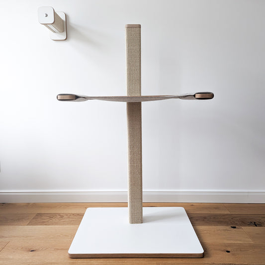 St(r)andmatte Plus | KRATZBAUM aus Sisal mit HÄNGEMATTE für Katzen - Kratzstamm 120cm
