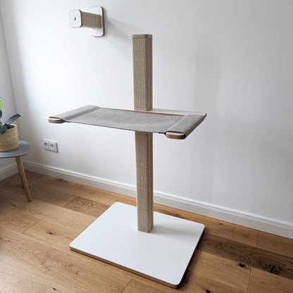 St(r)andmatte Plus | KRATZBAUM aus Sisal mit HÄNGEMATTE für Katzen - Kratzstamm 120cm