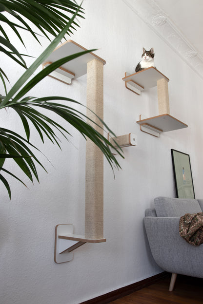 Doppeldecker | WAND-KRATZBAUM für Katzen - Kratzsäule 38cm, 78cm