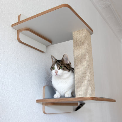 Doppeldecker | WAND-KRATZBAUM für Katzen - Kratzsäule 38cm, 78cm