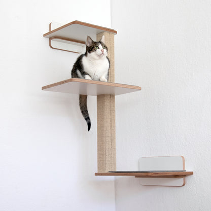 Doppeldecker | WAND-KRATZBAUM für Katzen - Kratzsäule 38cm, 78cm