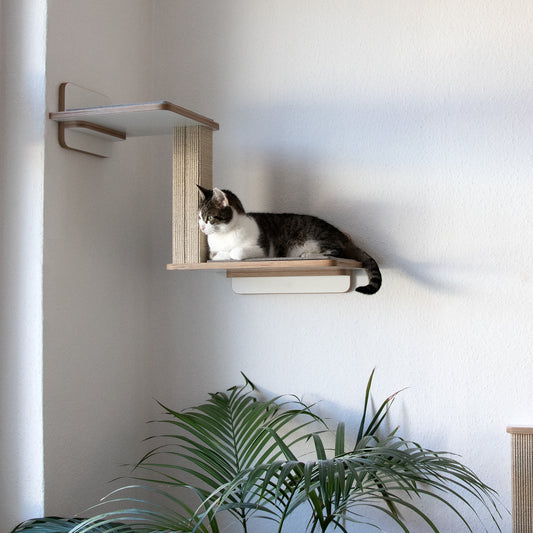 Doppeldecker | WAND-KRATZBAUM für Katzen - Kratzsäule 38cm, 78cm