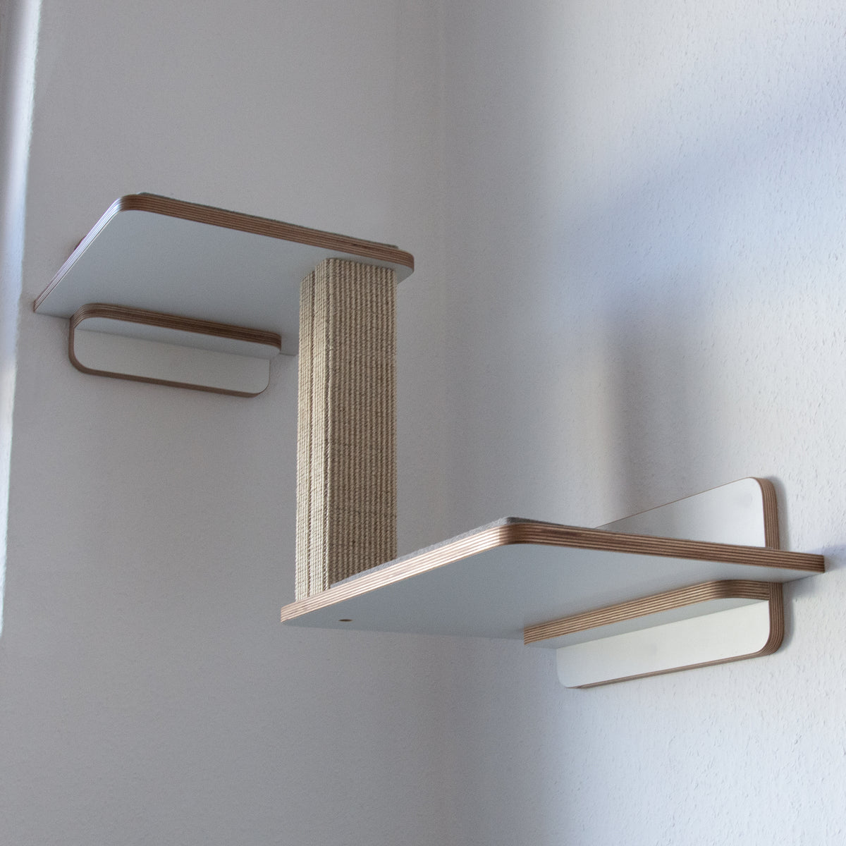 Doppeldecker | WAND-KRATZBAUM für Katzen - Kratzsäule 38cm, 78cm