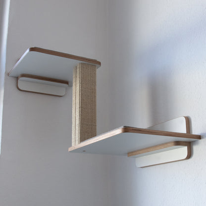 Doppeldecker | WAND-KRATZBAUM für Katzen - Kratzsäule 38cm, 78cm