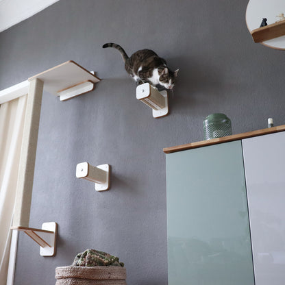 KATZENA(R)Thletik | Kletterwand Set - 3 HÜPFSTÄMME für Katzen
